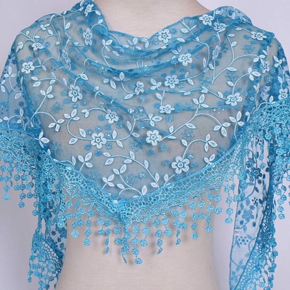 Accessories - NEW Blue Lace Chapel Veil Catholic Church Mantilla